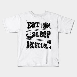 'Eat Sleep Recycle' Environment Awareness Shirt Kids T-Shirt